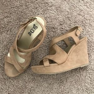 Beige Wedge Sandals